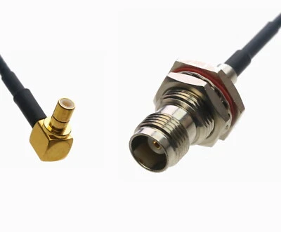 SMB Male Elbow to TNC Female Bulkhead 0.5~15FT Coaxial Cable For Antenna Radio - Image 1 of 3