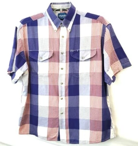 Camicia uomo Rangler western manica corta con bottoni rosso/bianco/blu a quadri taglia XL  - Foto 1 di 6