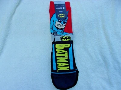 NWT Stance casual crew socks, men's S, red, DC - Batman, nylon blend - Image 1 of 4