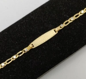 Da Polso Oro 18k 750 Mls. Con per Sovrascrivere E Zirconi Intercaladas. 17 CM - Foto 1 di 6