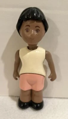 Vintage Little Tikes Dollhouse African American Girl Sister Daughter Doll Pink - Image 1 of 4