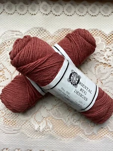 Lot 2 skein yarn Oriental Rug Designs Dull Rose 2oz Ea 100% Virgin Wool Mothproo - Picture 1 of 2