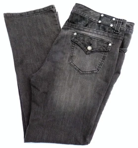 Style & Co. Premium Jeans Women Size 18 Tummy Control Straight Leg Black Gray - Picture 1 of 10