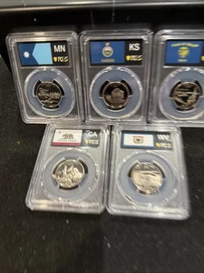 2005 S  Proof State Quarter Set 25C PCGS PR69DCAM | Flag Labels | Set of 5 - Picture 1 of 6