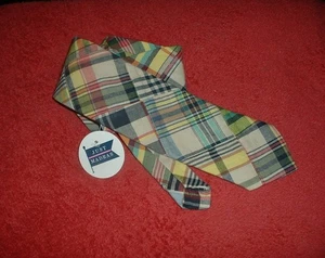 Neu mit Etikett adrette gelbe bunte Madras Herrenkrawatte Baumwolle von Just Madras USA - Bild 1 von 4