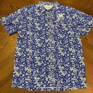 Columbia PFG Full Button Hawaiian Style Shirt - Kentucky Wildcats - Blue White  - Picture 1 of 14