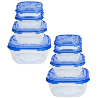 2x 4er Packung Frischhaltedose Aufbewahrungsbehälter Vesperdose Picknickbox Blau - Bild 1 von 4