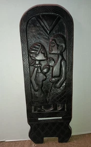 Back of Antique AFRICAN BIRTHING CHAIR Hand Carved - Picture 1 of 14