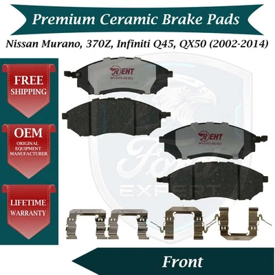 Kit de pastillas de freno delanteras de cerámica premium OEM para Infiniti Nissan 2002-2014 9 años de garantía Foto 1 de 4
