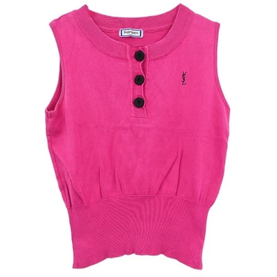 Yves Saint Laurent Sleeveless Sweater Pink SK70-410 #M 116323 - Image 1 of 4
