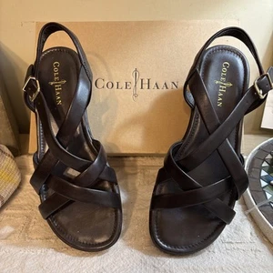 Cole Haan collab with air women’s Regina Sandals Size 8b Chocolate - Picture 1 of 12