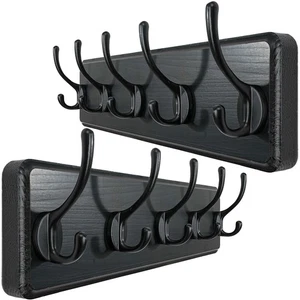 Wall Mounted Coat Rack, 16" Hole to Hole, Large Hanger Hook Rack, 5 Hooks for... - Picture 1 of 7