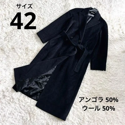 Max Mara Silver Tag Angora Wool Long Coat Black Size 42 Used - Image 1 of 4