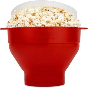 Microwave Silicone Popcorn Popper Maker Collapsible Bowl Hot Air Dishwasher Safe - Picture 1 of 8