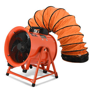 12'' Explosion Proof Axial Fan 550W 110V Extractor w/ 16ft PVC Duct Portable