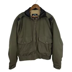 VINTAGE COOPER COMMERATIVE MEN'S A-2 FLIGHT JACKET 100% COTTON WITH LEATHER TRIM - Picture 1 of 12