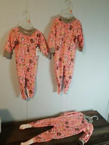 Infant Girl's Footed One Pajamas Pink W/Animals MON PETIT NWT 0-3M - Picture 1 of 9