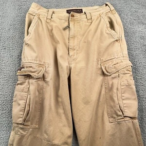VTG Abercrombie & Fitch Pants Mens 30R Khaki Cargo Paratrooper Baggy Y2K 30x29 - Picture 1 of 14