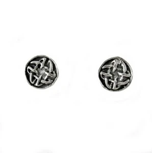 Sterling Silver Celtic Swirl Round Post Earrings - Picture 1 of 1