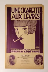 Sheet Music PETER DE GREEF, LEON FRINGS Une Cigarette Aux Levres L'Art Belge '27 - Bild 1 von 3