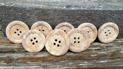 10 x Brown - Natural Stone Effect 25mm Italian Buttons Clearance Price BARGAIN - Image 1 of 4