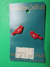 (2) MILL HILL 7/8" RED BIRD CERAMIC 2-HOLE BUTTONS NOS (I-59)