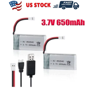 2x 3.7V 650mAh Lipo Battery+Charger For SYMA X5 Serial UAV Drone Rechargeable US - Picture 1 of 9