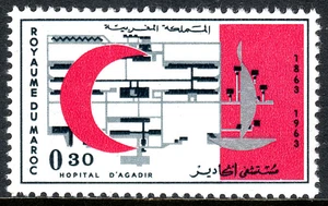 Morocco 97, MNH. Intl. Red Cross Centenary.Emblem & Plan of Agadir Hospital,1963 - Picture 1 of 1