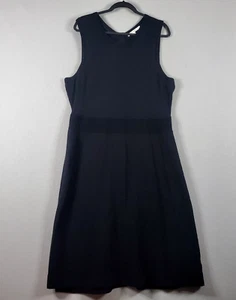 BODEN Ellie Ribbed Knit Fit & Flare Sleeveless Sz 16L Knit Thick Black Dress - Picture 1 of 10