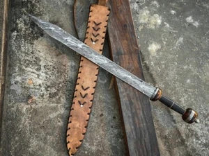 Gladiador/Gladius/Espada romana de acero Damasco hecha a mano personalizada con funda - Imagen 1 de 11