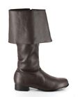 Brown Pirate Captain Jack Sparrow Bell Cuff Turn Over Mens Knee Boots