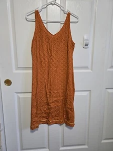 Kleid Orange Gap Tank Knielang Blumenmuster Leicht Reißverschluss Vintage Burnt - Bild 1 von 19