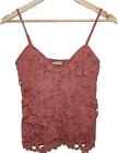 Womens Abercrombie & Fitch Red Lace Spaghetti Strap V-Neck Tank Top Size Small S