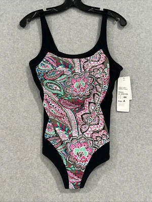 Купальник ANITA цельный ацтекский цветочный розовый зеленый черный размер 14 чашка A новый с Ярлыками - Изображение 1 из 4