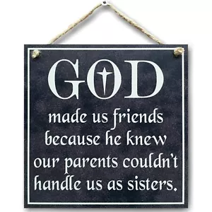 CARISPIBET God made us friends decorative home sign religious belief friendship - Picture 1 of 6