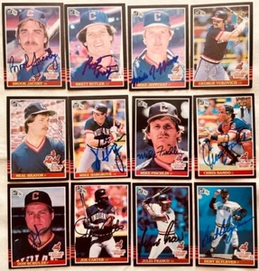 12 Indians signed 1985 Donruss cards Joe Carter Julio Franco Blyleven Jacoby COA - Picture 1 of 1