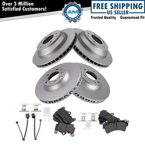 Brake Pad & Coated Rotor Front & Rear Semi-Metallic Kit for Audi Porsche VW - Picture 1 of 12