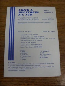 28/02/1981 Kent League División 1 Copa Semifinal: Erith And Belvedere v Sittingb - Imagen 1 de 1
