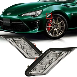 Fit 2013-2019 Toyota GT86 BRZ FR-S Smoky Lens Bumper Side Lamp Marker Light Pair - Bild 1 von 6