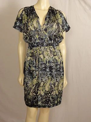 Vestido Jax Empire Cintura Dolman Hasta la Rodilla Multicolor Verde Talla 6 Foto 1 de 4