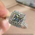 3.00 Ct Princess Cut Moissanite Engagement Ring Real 925 Sterling Silver Size-8