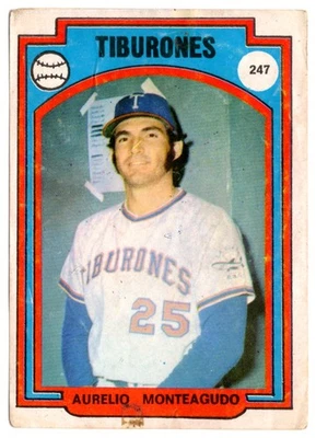 1972 Venezuelan Winter League Stickers Aurelio Monteagudo #247 - Image 1 of 3