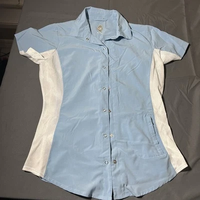 Camisa de ciclismo Club Ride Transit para mujer frontal a presión azul manga corta talla M Foto 1 de 4