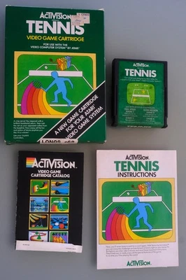 ACTIVISION TENNIS (Atari 2600, 1981) Complete in Box CIB w/ Manual, Inserts - Image 1 of 4