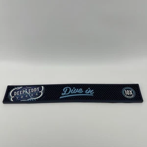 "Estera de barra de goma de riel rectangular de vodka Deep Eddy 23"" 3"" azul marino claro" - Imagen 1 de 4