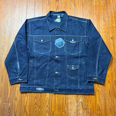 NEW Vintage Southpole Raw Denim Jacket Mens XL Deadstock Hip Hop Baggy 90s - Image 1 of 4