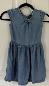 Gap Denim Gap Kids Girls Short Sleeve Denim Dress Size Medium (8-9) - Picture 1 of 10