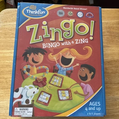 Zingo Bingo With A Zing Board Game Kids Learning Fun Family Thinkfun 2009 Sealed - Image 1 of 3