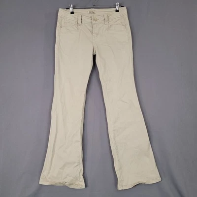 Calça feminina Be Bop tamanho 9 bege elástica alargada algodão elastano - Imagem 1 de 4