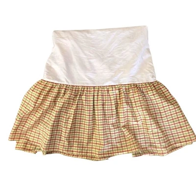 Williamsburg Plaid King Size Dust Ruffle Bed Skirt Red Green Yellow Country - Image 1 of 4